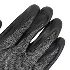 Zwarte 18 gebreide veiligheidshandschoenen niveau 3 snijbestendige rubberen handschoenen met palmcoating