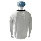 ESD T-shirts Wit 7mm streep 99% polyester + 1% geleidende zijde breiwerk Anti-statisch POLO shirts