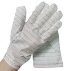 Wit ESD van de Streeppu Stof Antistatisch Handschoenenpluksel - vrij voor Industriële Cleanroom