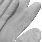 De witte Werkende Handschoenen van de Polyesterpu Vingertop Met een laag bedekte Veiligheid Antislip