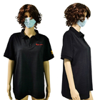 Zwarte Streepesd T-shirts Unisex-96% Katoenen 4% Geleidende Vezel