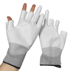 3 van de de Handschoenenindustrie van de vingers Half Pu Palmfit Met een laag bedekt Veiligheid het Gebruikswit