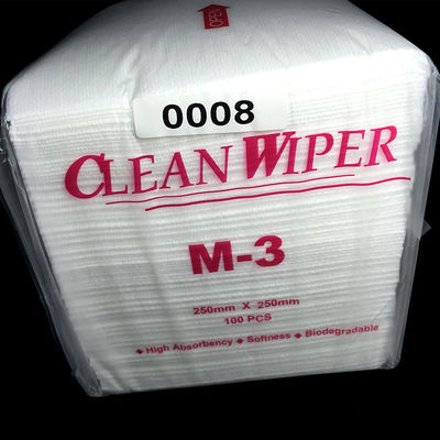 100% veegt de polyester Schone Zaal 4-gevouwen Pluksel af - de vrije Cleanroom Schoonmakende wisser van M3