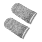 Zwart Grey Touch Screen Finger Sleeve voor Mobiel Spel 2pcs/Bag