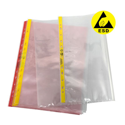 Cleanroom 11 Zak van het de Zaka4 A3 de Stofvrije ESD Antistatische Document van het Gatendossier met Roze of Geel