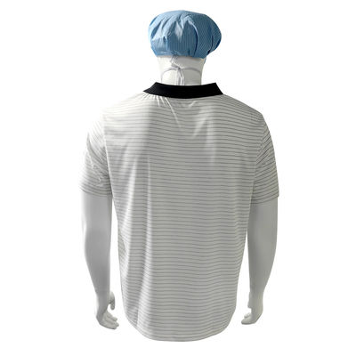 7 mm strip witte zijde breien ESD anti statisch polo t-shirts 99% polyester 1% geleidend