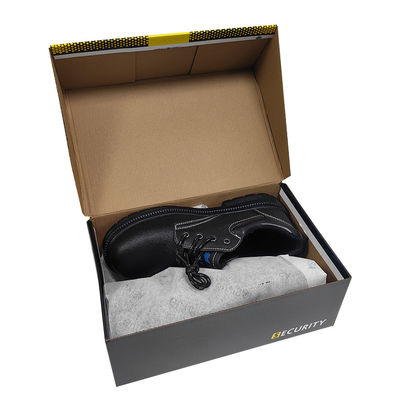Anti-smashing PU veiligheidsschoenen Rubberen zool Zwarte veiligheidsschoenen voor de bouw