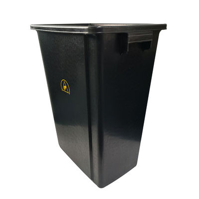 Zwart plastic recycled ESD afvalbak antistatisch vuilnisbakje voor gebruik in de schoonkamer