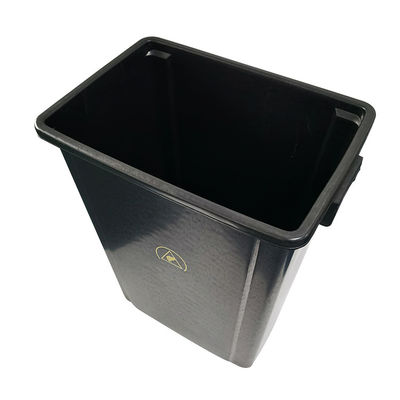Zwart plastic recycled ESD afvalbak antistatisch vuilnisbakje voor gebruik in de schoonkamer