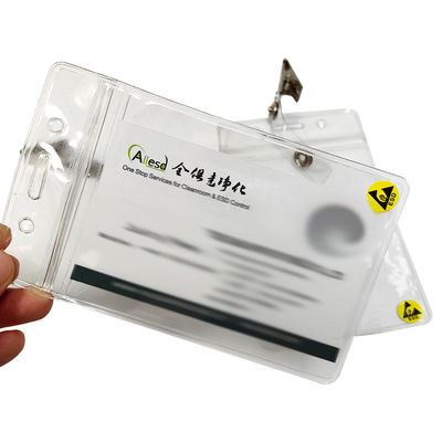 Doorzichtige waterdichte ESD antistatische plastic ID-kaarthouder Kaartkaart badge casehouder met clip