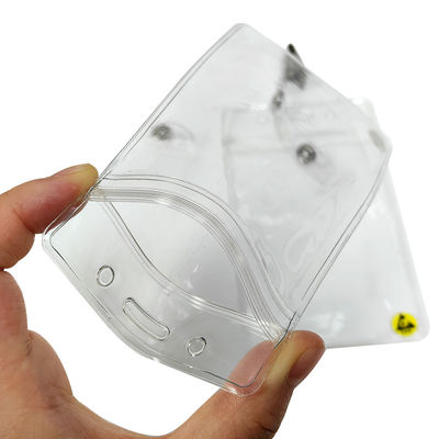 Doorzichtige waterdichte ESD antistatische plastic ID-kaarthouder Kaartkaart badge casehouder met clip