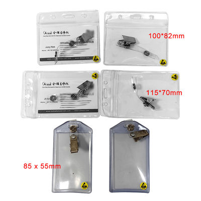 Doorzichtige waterdichte ESD antistatische plastic ID-kaarthouder Kaartkaart badge casehouder met clip