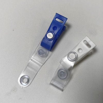 Exclusieve blauw-witte plastic hangclip anti-slip plastic ID-houder badgeclip