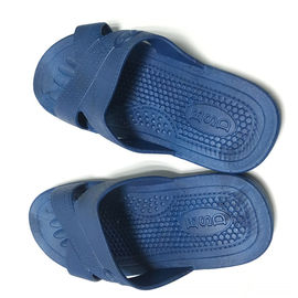 Antistatisch ESD Pantoffel Dwarstype SPU Materieel Kleuren Blauw Zwart Wit w/ESD Embleem