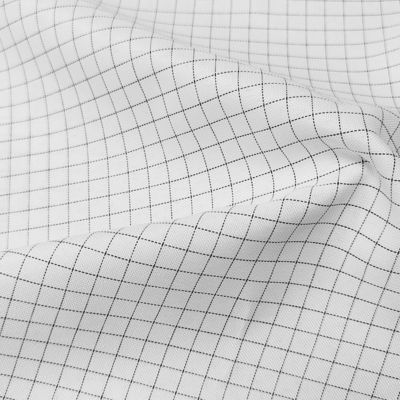 Witte 7 mm raster 65% polyester + 32% katoen + 2% koolstofvezel T / C ESD antistatisch stof voor kleding in de cleanroom