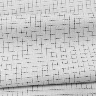 Witte 7 mm raster 65% polyester + 32% katoen + 2% koolstofvezel T / C ESD antistatisch stof voor kleding in de cleanroom