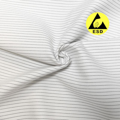 5 mm Streep 65% Polyester 34% Vicose 1% Carbon Fiber Antistatic Fabric Cleanroom ESD Fabric Antistatic Fabric