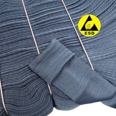 93% polyester 7% koolstofvezel ESD antistatisch ribstof voor cleanroom kleding manchetten