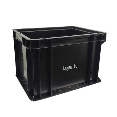 Esd Anti-statische omzetdoos Grote zwarte auto onderdelen injectie gegoten plastic doos Anti-statische plastic doos