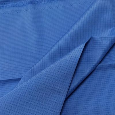 Blauw 65% polyester 32% katoen 2% koolstofvezel ESD stof Zwart 4 mm rooster geleidende draad Rood Anti-statisch TC stof
