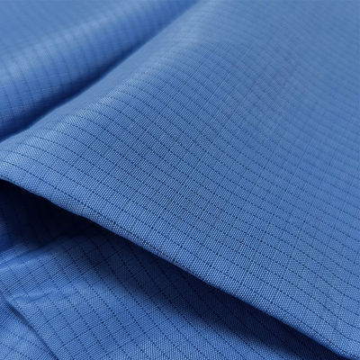 Blauw 65% polyester 32% katoen 2% koolstofvezel ESD stof Zwart 4 mm rooster geleidende draad Rood Anti-statisch TC stof