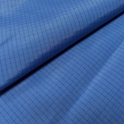 Blauw 65% polyester 32% katoen 2% koolstofvezel ESD stof Zwart 4 mm rooster geleidende draad Rood Anti-statisch TC stof
