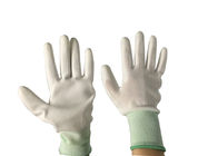 De witte Polyurethaanpalm bedekte Antistatische de Voeringshandschoen met een laag van de Handschoenen Naadloze Polyester