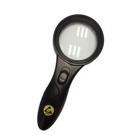 Antistatische ESD Veilige Handbediende Magnifier 62mm Dia. Lens5x LEIDENE Lichte 2 Nodig Batterijen