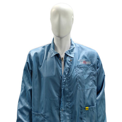 Schoonkamer ESD Antistatische jas met lapel rits Wit gaas Achterkant Antistatische Labjas