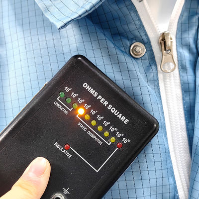 Schoonkamer ESD Antistatische jas met lapel rits Wit gaas Achterkant Antistatische Labjas