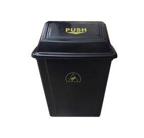 Permanente ESD van de dekselsstijl Vuilnisbakken/de Kleuren Zwart w/ESD Symbool van de Afvalmand
