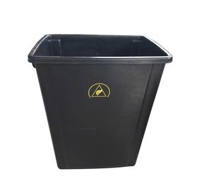Permanente ESD van de dekselsstijl Vuilnisbakken/de Kleuren Zwart w/ESD Symbool van de Afvalmand