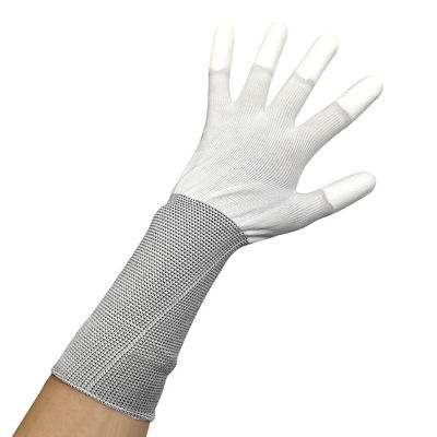 13 inch witte uitgebreide PU gecoate top fit handschoenen PU polyester werkhandschoen