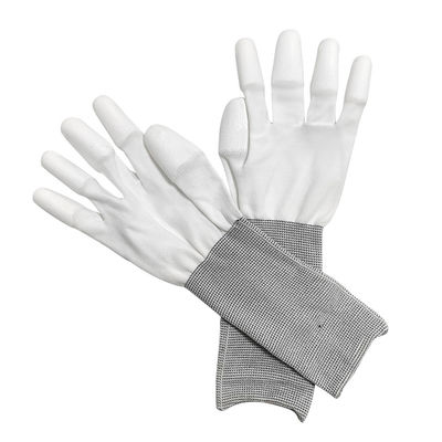 13 inch witte uitgebreide PU gecoate top fit handschoenen PU polyester werkhandschoen