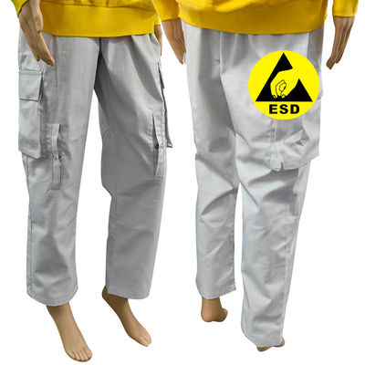 Antistatische lange broek Schoonkamer 67% Polyester+31% Katoen+2% koolstofvezel Grijs ESD broek
