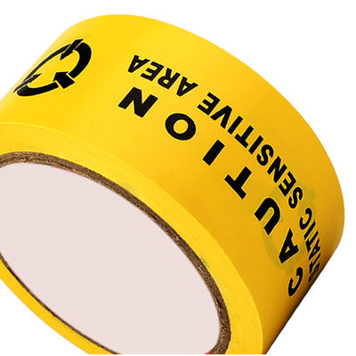 Gele ESD-anti-statische waarschuwingsband Chinese of Engelse identificatietape Beschermingszone PVC-vloertape