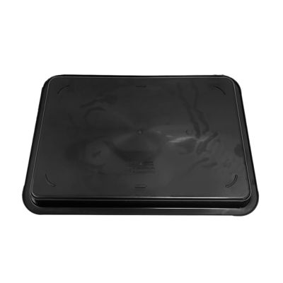 530x365x43mm ESD Antistatische vierkantbakken Zwart Plastic Rechthoekig Ondiep ESD Bak ESD Elektronisch Cirkel Draaibaar