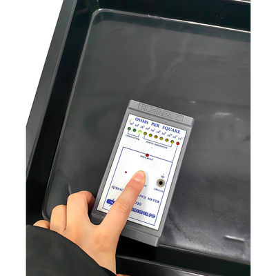 530x365x43mm ESD Antistatische vierkantbakken Zwart Plastic Rechthoekig Ondiep ESD Bak ESD Elektronisch Cirkel Draaibaar