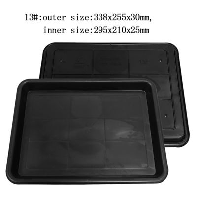 338x255x30mm Antistatische vierkant bak Zwart Plastic rechthoekig ondiep bak ESD Elektronische cirkel draaitafel