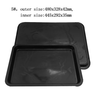 480x328x42mm Antistatisch vierkant bakje Zwart Plastic vierkant bekken ESD omzet doos Elektronische onderdelen Doos Materiaal opslag Plastic bak