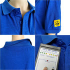 Korte ESD van de Koker4% Geleidende Vezel Veilige Kleding Polo Shirt Antistatic