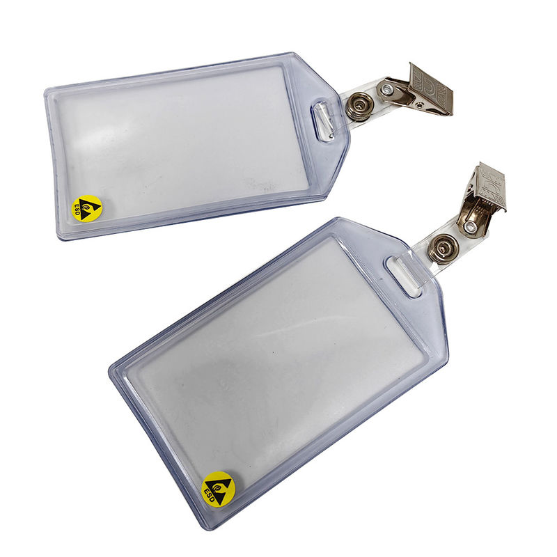 Doorzichtige waterdichte ESD antistatische plastic ID-kaarthouder Kaartkaart badge casehouder met clip