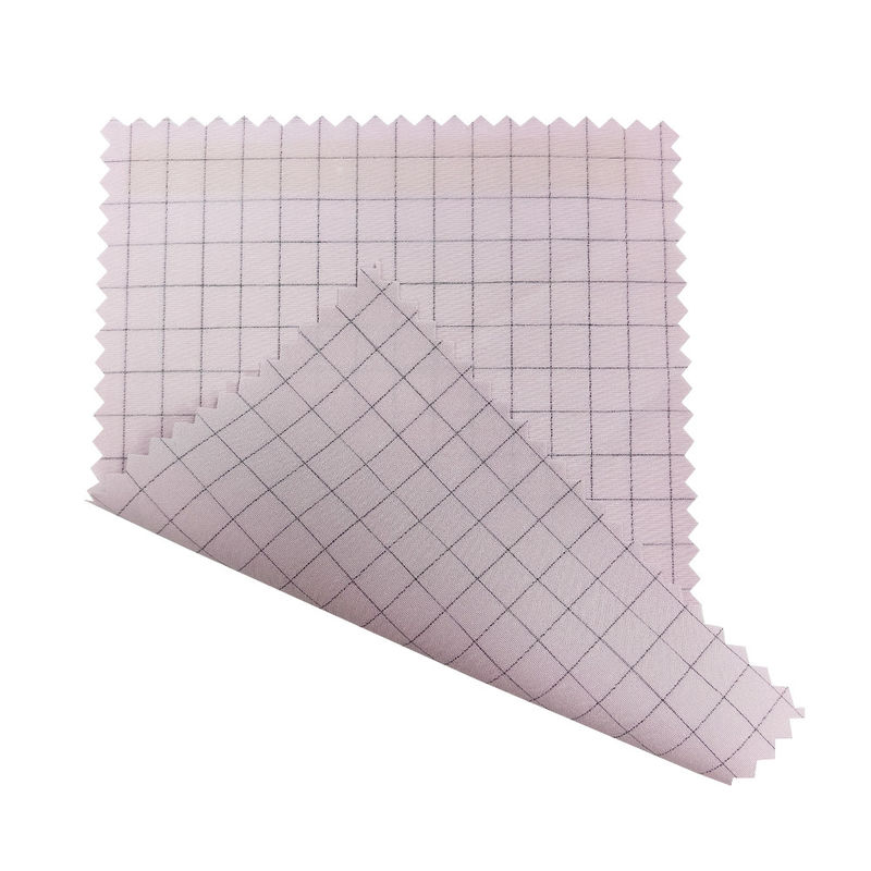 ESD Kleding Roze 7mm Rasterstof 98% Polyester+2% geleidende koolstof ESD Antistatische stof