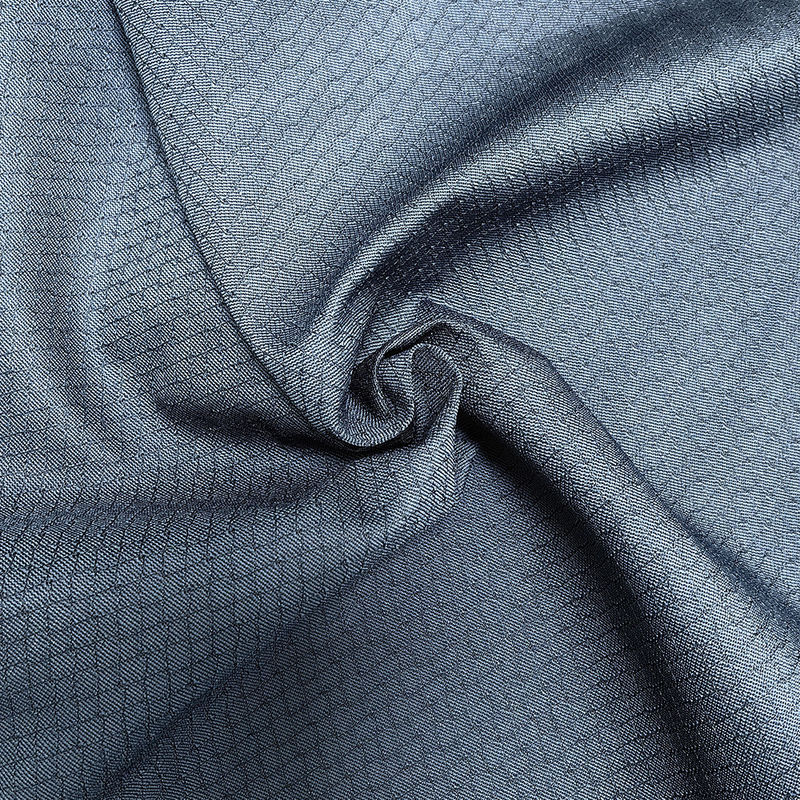 6 mm Diamond Navy Blue gebreide antistatische stof voor ESD jas en polo shirt