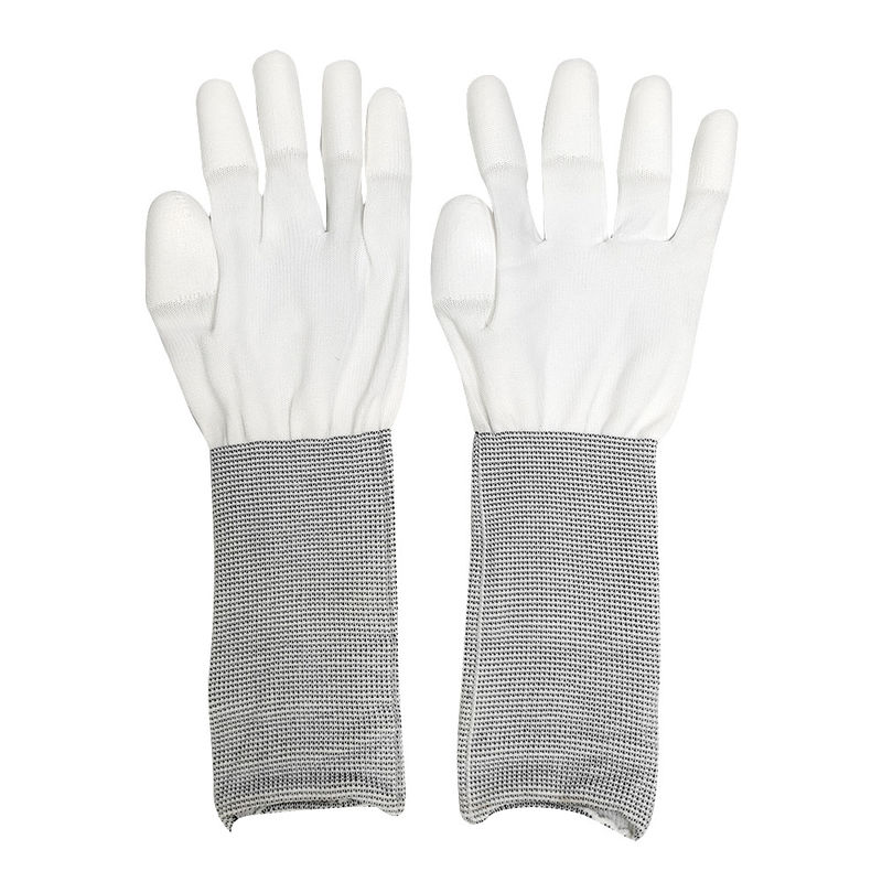 13 inch witte uitgebreide PU gecoate top fit handschoenen PU polyester werkhandschoen